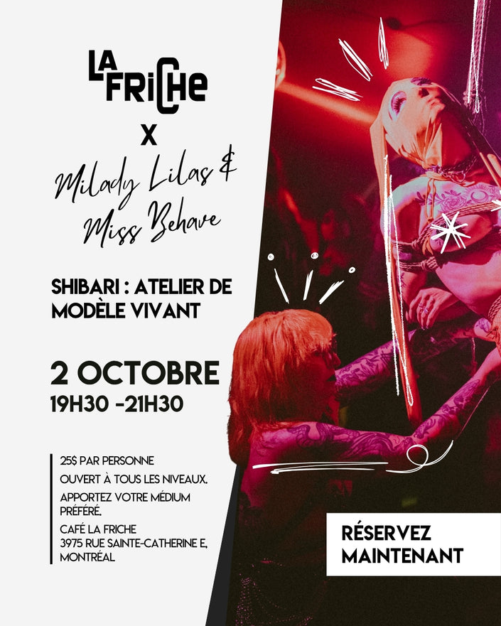 Shibari : Atelier de modèle vivant avec Milady Lilas et Miss Behave